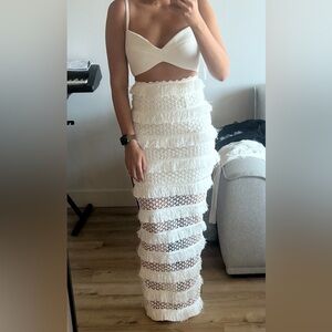 Lexi Chic White Crochet Maxi dress